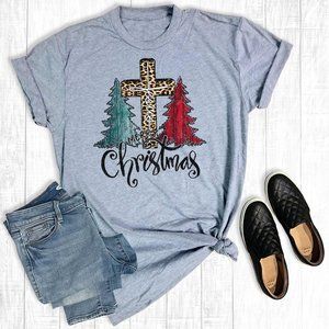 Leopard Merry Christmas Jesus T-Shirt